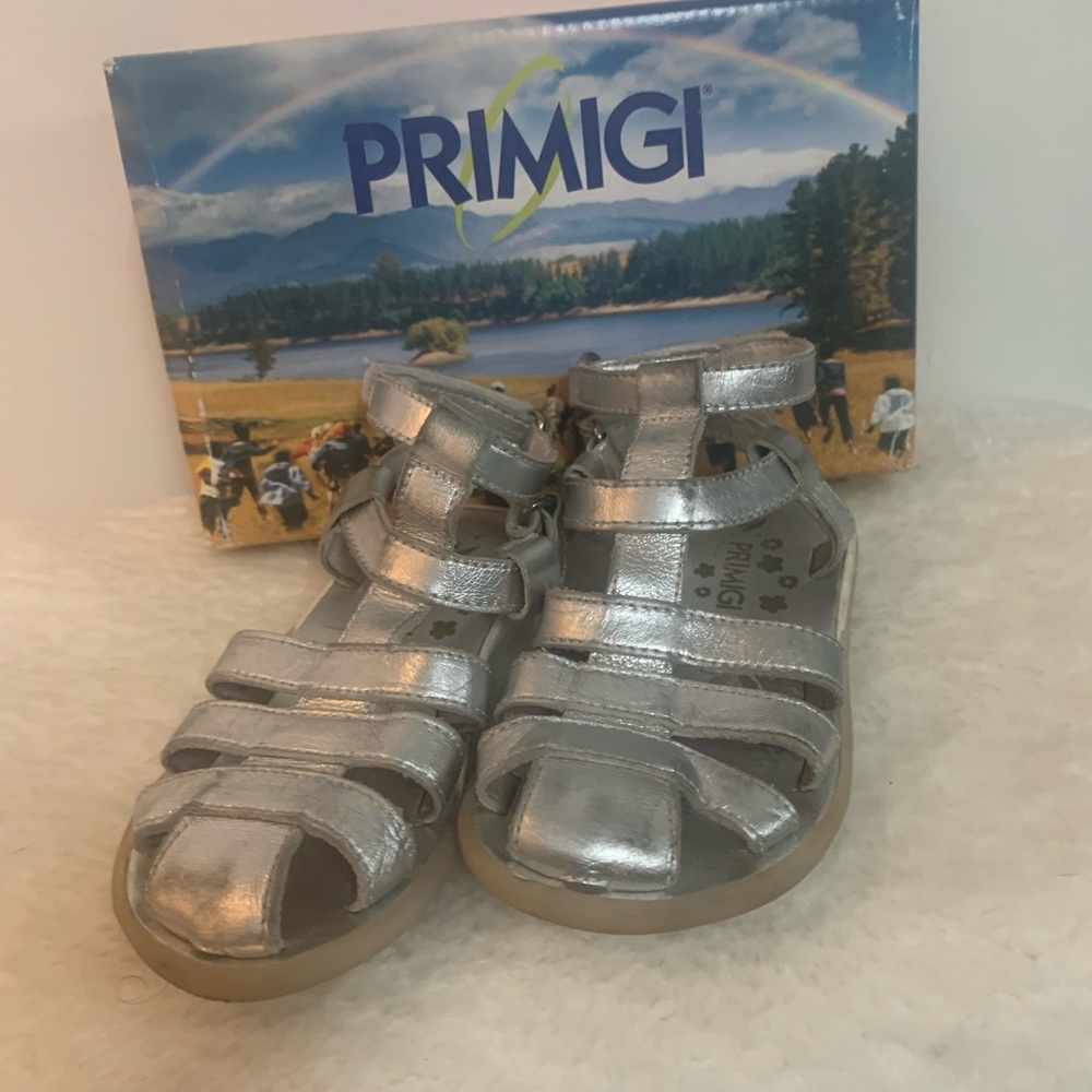 Primigi Silver Girls' Strappy Sandals - Kids Shoes